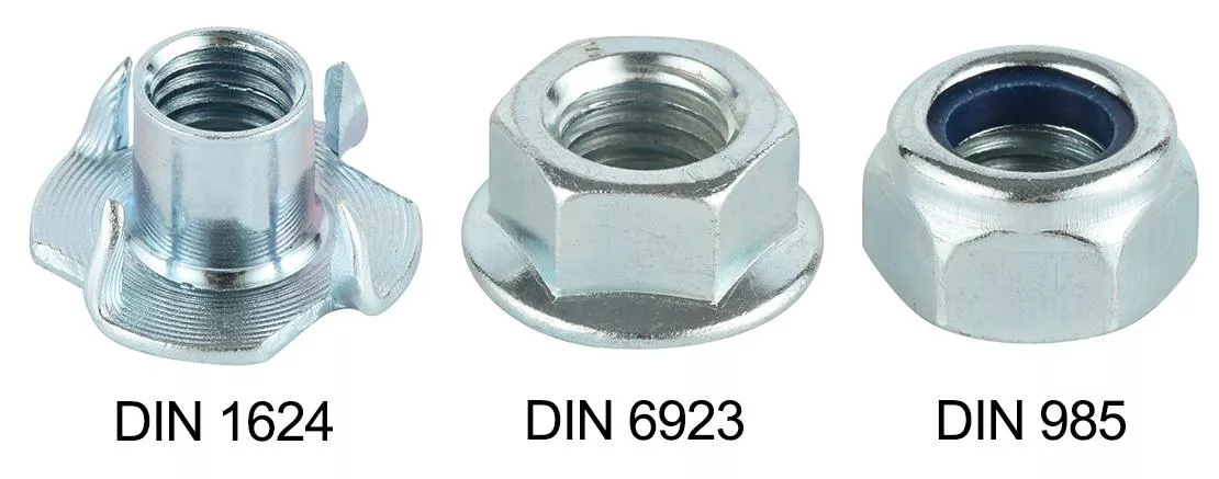 DIN 1624, DIN 6923, DIN 985 Nuts